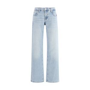 7FOR Blue Cotton Straight-Leg Women's Jeans